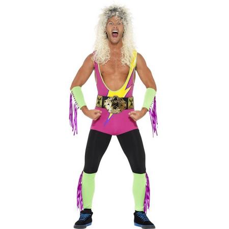 Worstelaar Kostuum | Hulk Hogan Retro Wrestler Wwe | Man | Large | Carnaval kostuum | Verkleedkleding
